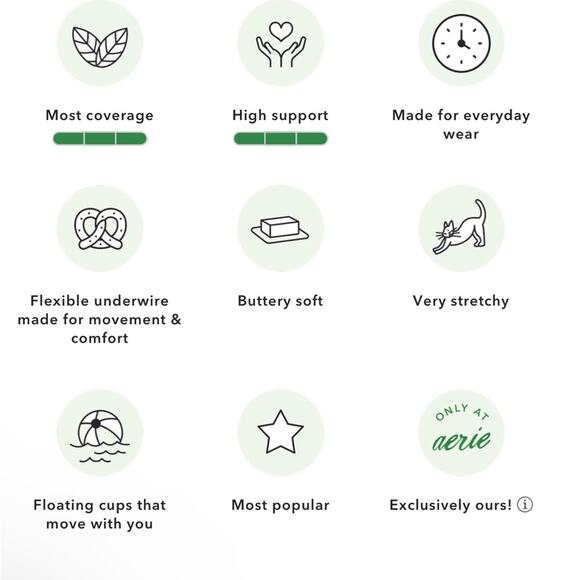 SMOOTHEZ by Aerie Full Coverage Lightly Lined Bra NWT Flexible Wire Black Sz 32B - Picture 10 of 14